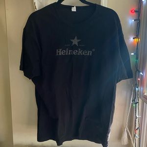 heineken beer logo black tultex tshirt